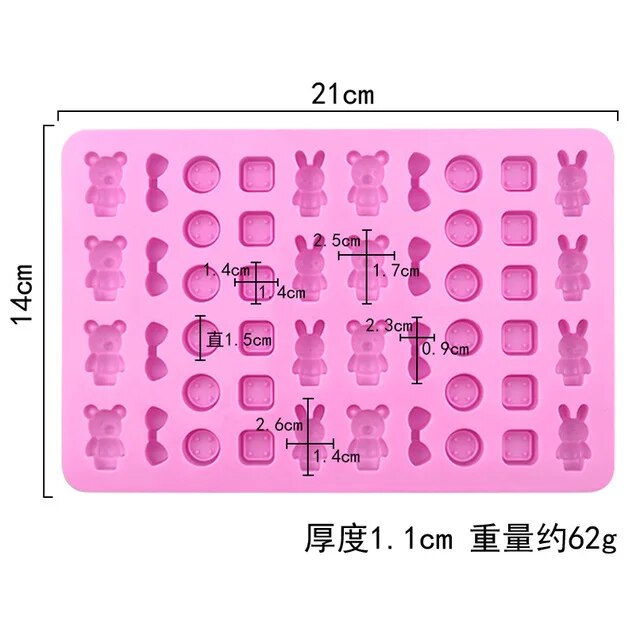 Gummy Bear Mold Silicone Chocolate Mold with Dropper DIY Dinosaur/Bear/Heart and Mini Donuts Valentine's Day Party Baking Mold ShopOnlyDeal