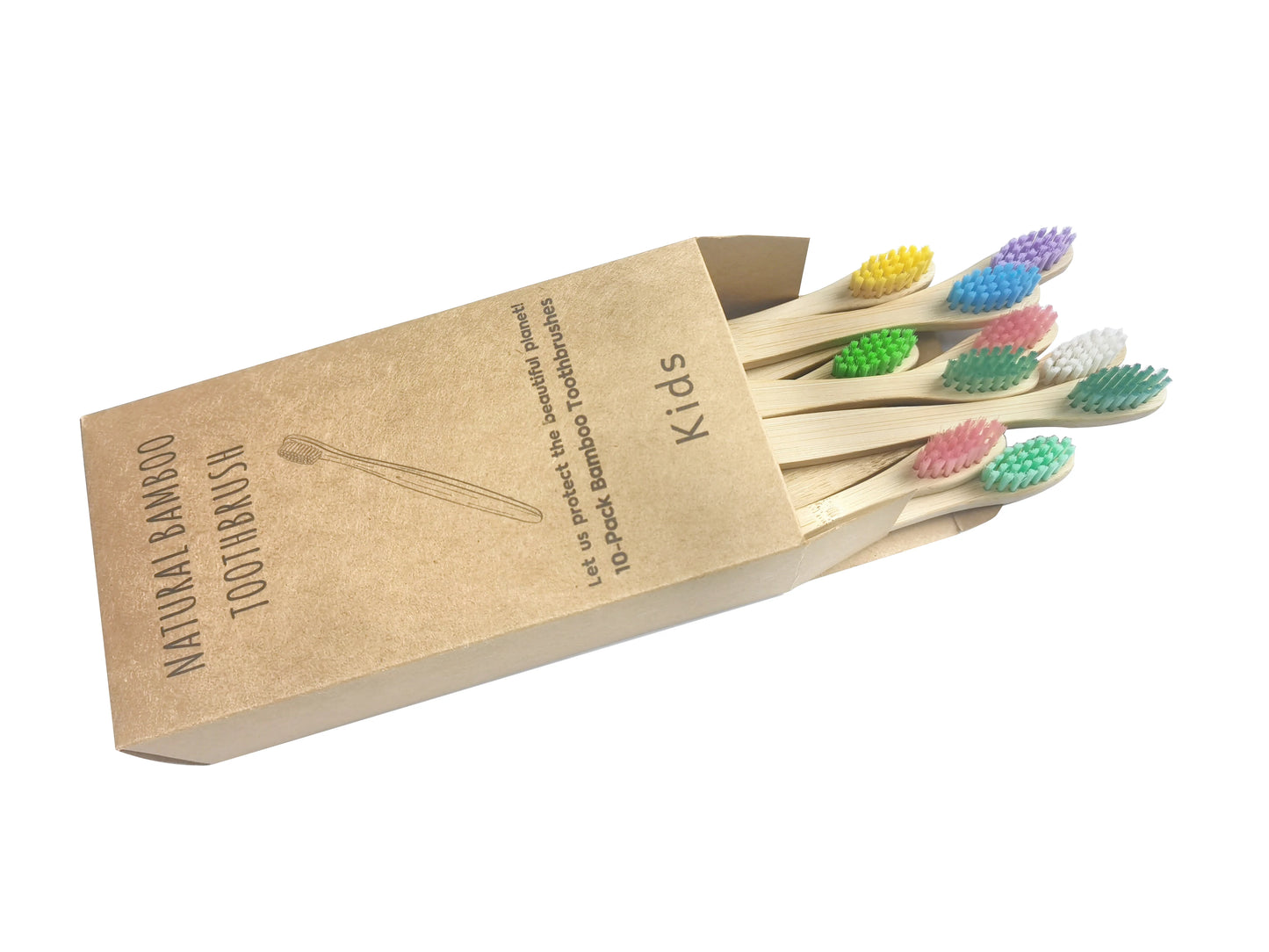 New Organic Children's Bamboo Toothbrush - Ten Colors - Soft Fiber Bristles - Biodegradable Handle - Eco-Friendly Kids Toothbrushes ShopOnlyDeal