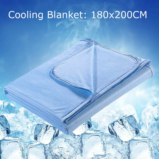 XL King Size 71x79'' Large Twin Cooling Blanket Throw Q-Max 0.4 Cooling Fiber Absorb Heat Washable Cover Over Blankets Summer ShopOnlyDeal