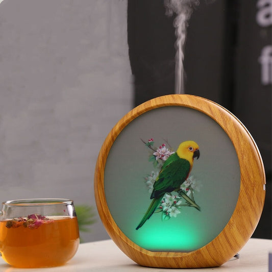 Zen Oil Diffuser Air Humidifier 7 Color Changing LED Lamp Cute Parrot Ultrasonic Cool Mist Aroma Diffuser 150ML.BPA Free Essential ShopOnlyDeal