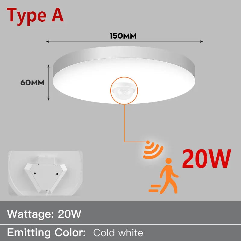 Led Ceiling Lamp PIR Motion Sensor Ceiling Night Light 15/20/30/40W 110V/220V Led Lighting Fixture For Home Room Kitchen Hallway ShopOnlyDeal