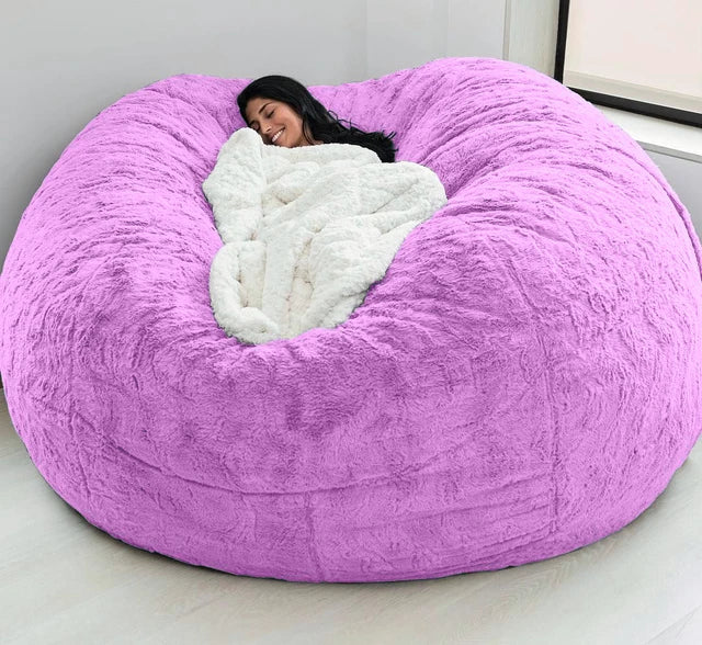 7FT 183*90cm Lazy Sofa Soft Coat Loosen Body Warm Fur Giant Removable Washable Bean Bag Bed Cover Comfortable Furniture Cover ShopOnlyDeal