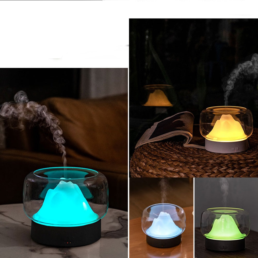 Mountain View Aroma Diffuser BPA Free Essential Oil Aromatherapy Diffuser With Warm and Color LED Night Lamp Humidificador ShopOnlyDeal