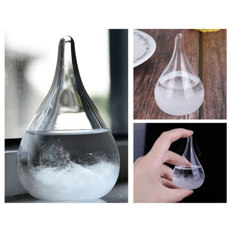 Weather Predictor Transparent Droplet Storm Glass Water Drop Weather Storm Forecast Monitor Bottle Barometer Home Stylish Desktop Decor ShopOnlyDeal