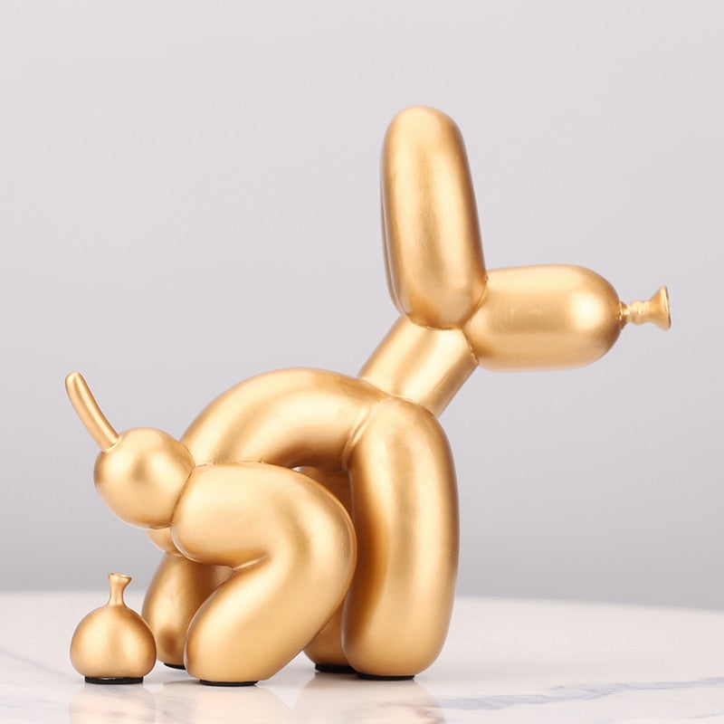 Pooping Balloon Dog Statue Home Decoration  Modern Nordic Cute Animal Resin Art Sculpture Crafts Desktop Decors Ornaments ShopOnlyDeal