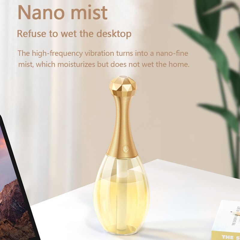 Experience Soothing Aromatherapy with our 300ML Mini Ultrasonic Air Humidifier - Portable USB Essential Oil Atomizer with LED Lamp for Home and Car Use ShopOnlyDeal