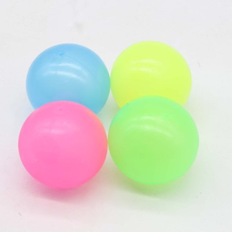 Luminous Balls High Bounce Glowing Stress Ball Sticky Wall Home Decompression Toy Kids Gift Anxiety Toy Glow in the Dark ShopOnlyDeal