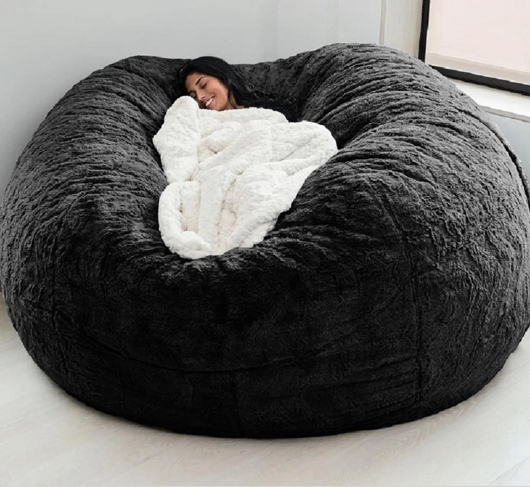 7FT 183*90cm Lazy Sofa Soft Coat Loosen Body Warm Fur Giant Removable Washable Bean Bag Bed Cover Comfortable Furniture Cover ShopOnlyDeal