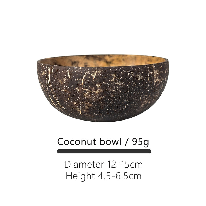 Coconut Bowl Decoration Fruit Salad Noodle Rice Bowl Wooden Fruit Bowl Handicraft Decoration Creative Coconut Shell Bowl ShopOnlyDeal