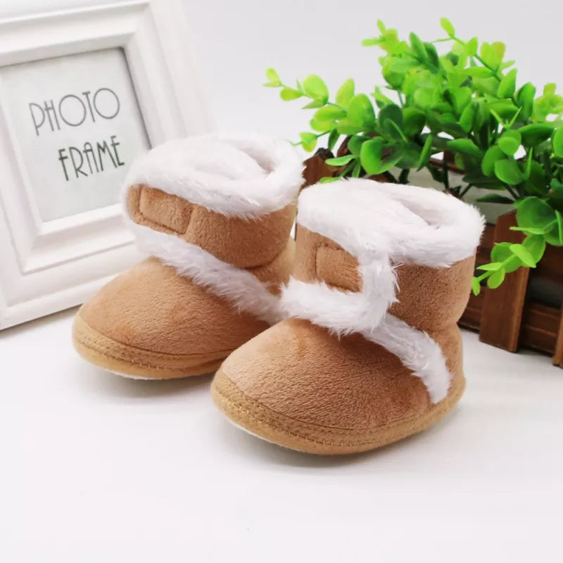 Autumn Winter Warm Newborn Boots - 1 Year Baby Girls and Boys Shoes, Toddler Soft Sole Fur Snow Boots for 0-18M ShopOnlyDeal