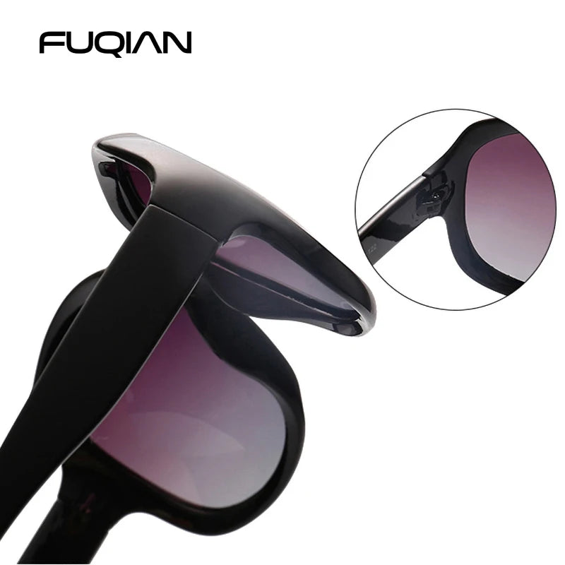 Brand Design Elegant Polarized Oversized Round Sunglasses for Women - Simple Fashion Big Plastic Ladies Sun Glasses with UV400 Protection ShopOnlyDeal