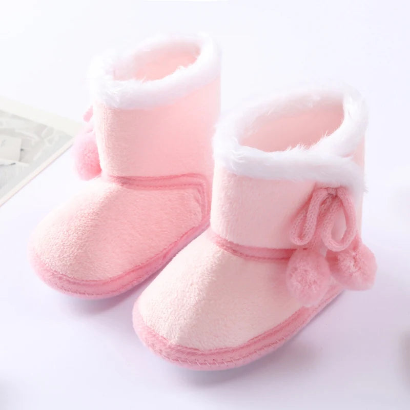 Autumn Winter Warm Newborn Boots - 1 Year Baby Girls and Boys Shoes, Toddler Soft Sole Fur Snow Boots for 0-18M ShopOnlyDeal