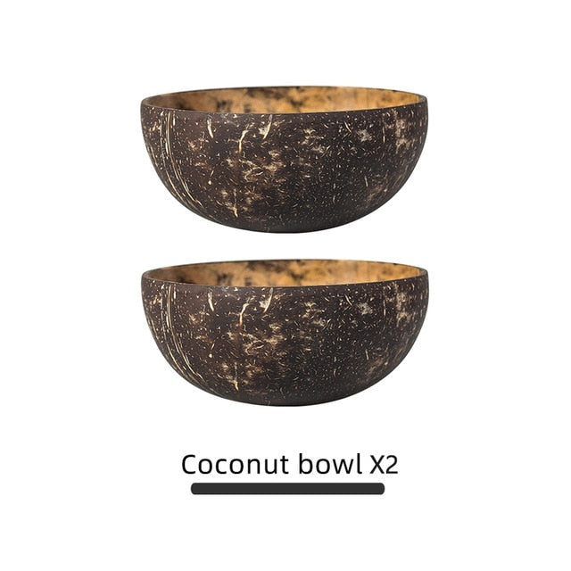 Coconut Bowl Decoration Fruit Salad Noodle Rice Bowl Wooden Fruit Bowl Handicraft Decoration Creative Coconut Shell Bowl ShopOnlyDeal