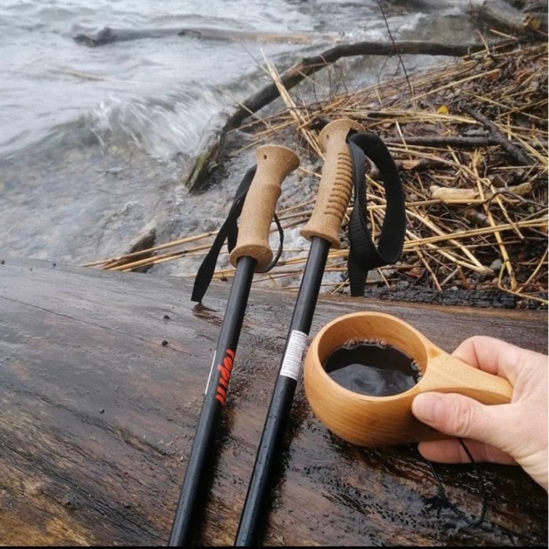 Wooden Coffee Mugs Handmade Kuksa Portable Milk Tea Cup With Handgrip Breakfast  Drinking Kitchen Drinkware Finland ShopOnlyDeal