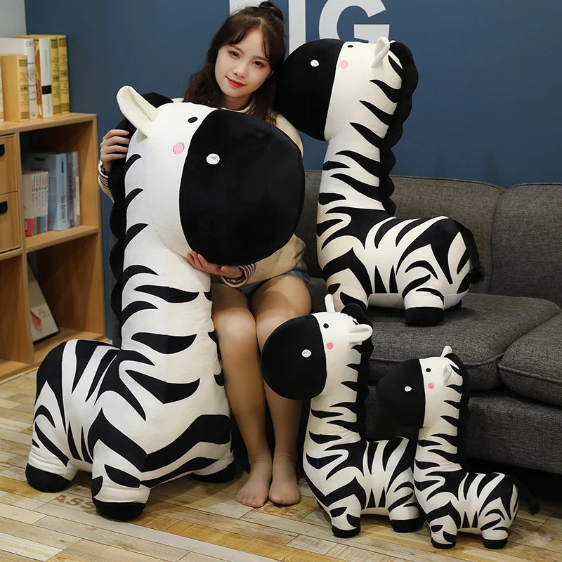 40/50/70cm Cute Cartoon Zebra Plush Toys Lovely Animal Donkey Doll Stuffed Soft Sleeping Pillow for Children Baby Birthday Gifts ShopOnlyDeal