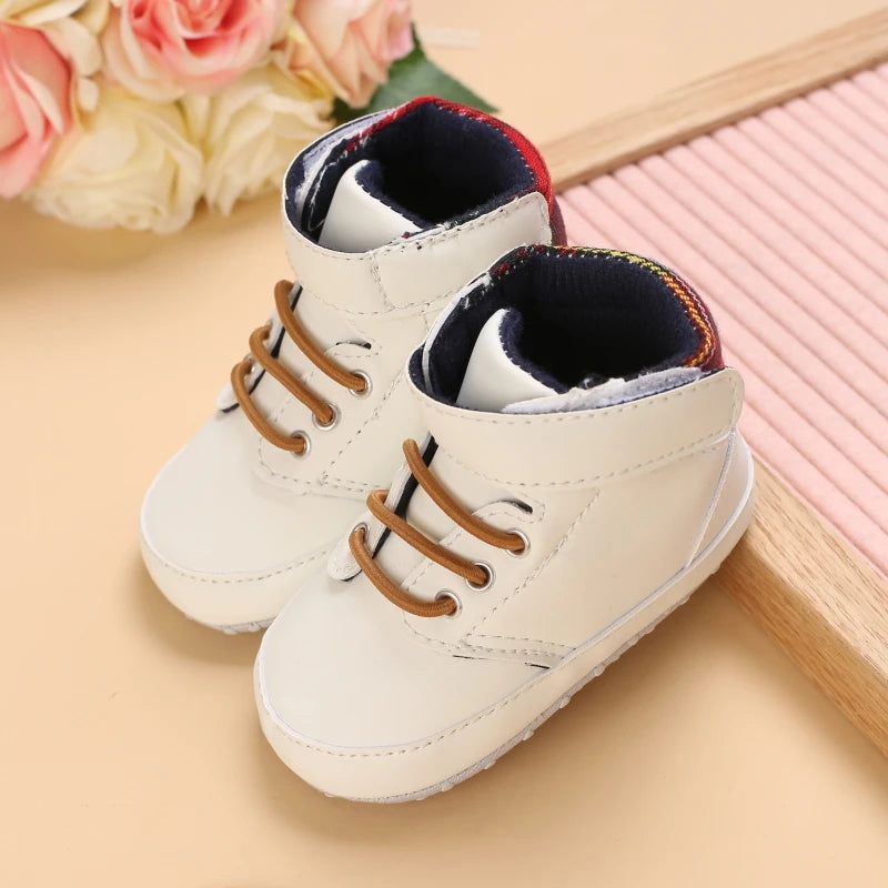 Infant Spring Shoe | Newborn Girls & Boys Recreational Baptism Non-Slip Walking Shoe | White Soft-Soled Sneaker Prewalker ShopOnlyDeal