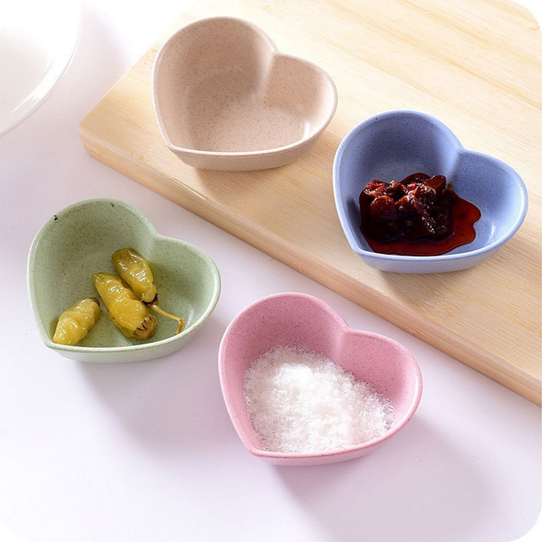 Seasoning Bowl Tableware Bowl Heart Shape Lightweight Food Sauce Dish Appetizer Plates for Kitchen tools Kitchen Accessories ShopOnlyDeal