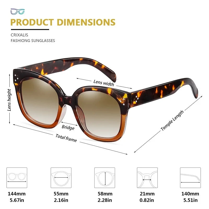 Square Sunglasses Women 2023 Lady Anti Glare Driving Glasses Men Brand Design Oversized Vintage Shades For Female UV400 ShopOnlyDeal