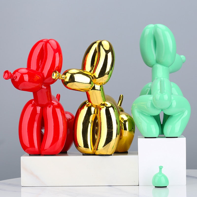 Pooping Balloon Dog Statue Home Decoration  Modern Nordic Cute Animal Resin Art Sculpture Crafts Desktop Decors Ornaments ShopOnlyDeal