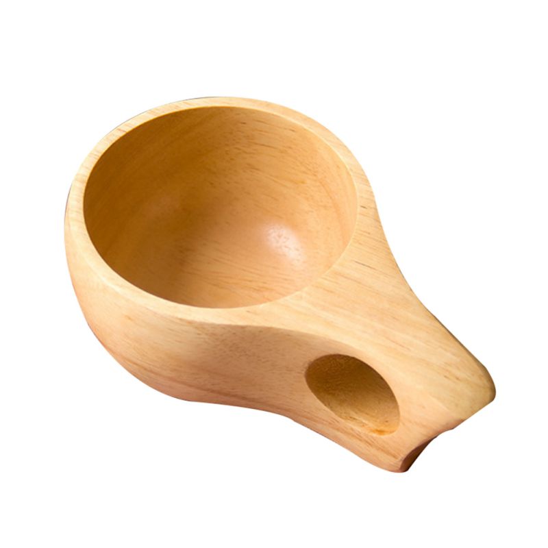 Wooden Coffee Mugs Handmade Kuksa Portable Milk Tea Cup With Handgrip Breakfast  Drinking Kitchen Drinkware Finland ShopOnlyDeal