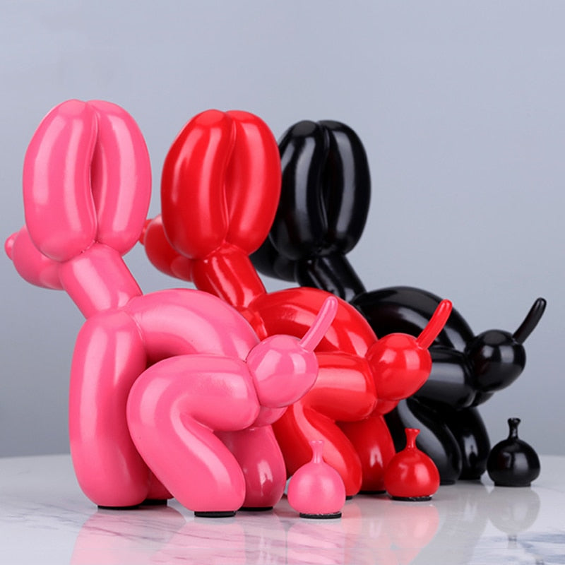 Pooping Balloon Dog Statue Home Decoration  Modern Nordic Cute Animal Resin Art Sculpture Crafts Desktop Decors Ornaments ShopOnlyDeal