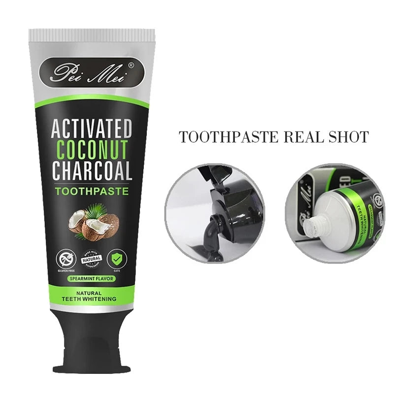 Activated Coconut Charcoal Toothpaste - Remove Tooth Stains and Dark Pigments - Enhance Coffee, Cigarette, and Tea-Stained Teeth - 100g Toothpaste ShopOnlyDeal