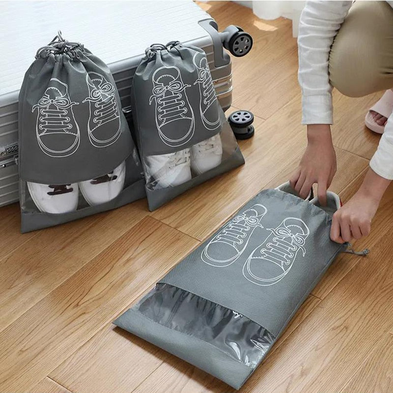 Shoes Storage Bag 5pcs Closet Organizer Non-woven Travel Portable Bag Waterproof Pocket Clothing Classified Hanging Bag ShopOnlyDeal