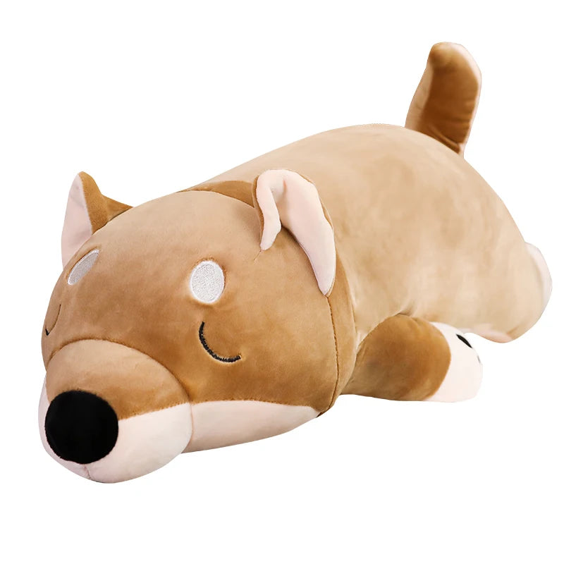 60/80/100cm Cartoon Lying Plush Stuffed Dog Big Toys Shiba Inu Dog Doll Lovely Animal Children Birthday Gift Corgi Plush Pillow ShopOnlyDeal