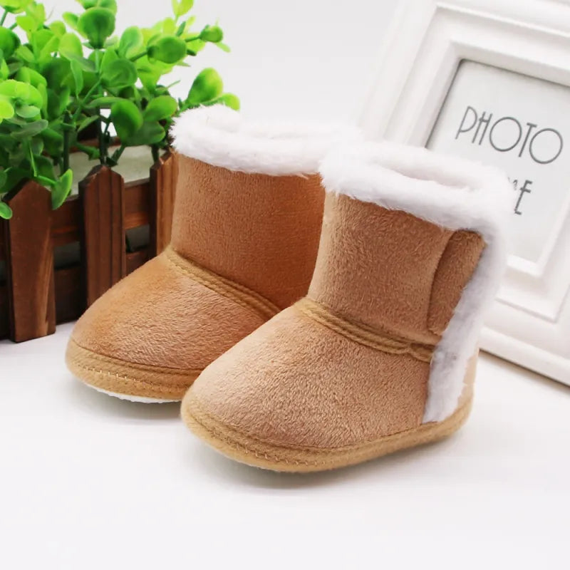 Autumn Winter Warm Newborn Boots - 1 Year Baby Girls and Boys Shoes, Toddler Soft Sole Fur Snow Boots for 0-18M ShopOnlyDeal