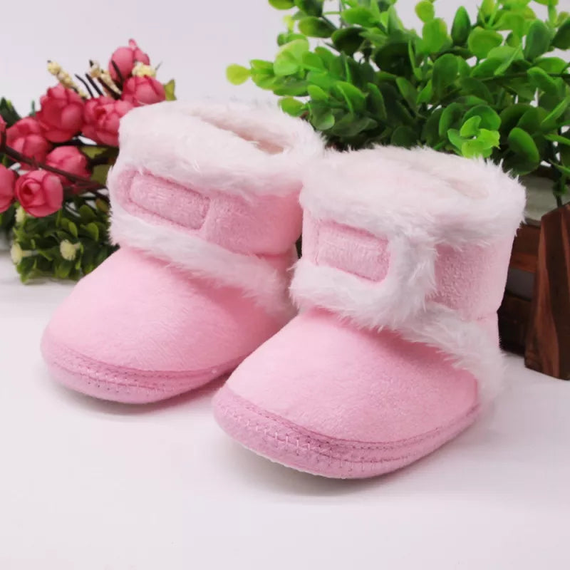 Autumn Winter Warm Newborn Boots - 1 Year Baby Girls and Boys Shoes, Toddler Soft Sole Fur Snow Boots for 0-18M ShopOnlyDeal