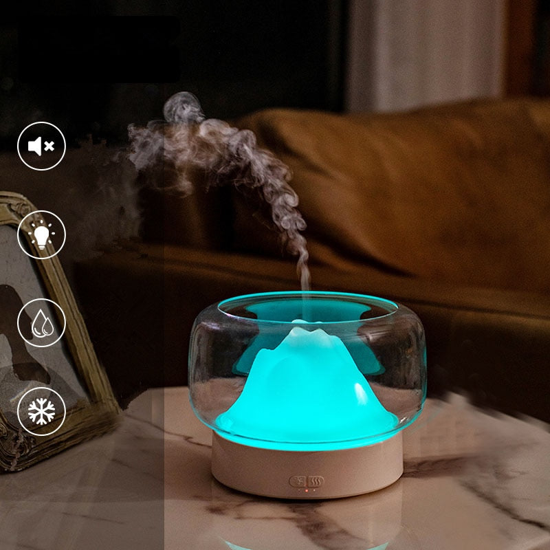 Mountain View Aroma Diffuser BPA Free Essential Oil Aromatherapy Diffuser With Warm and Color LED Night Lamp Humidificador ShopOnlyDeal