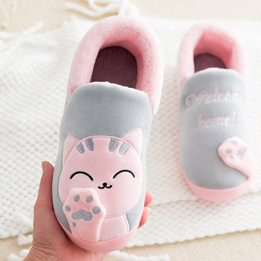 Children Indoor Slippers Winter Warm Shoes Kids Mum Dad Home Floor Slipper Cartoon Style Anti-slip Boys Girls Cotton Footwear ShopOnlyDeal