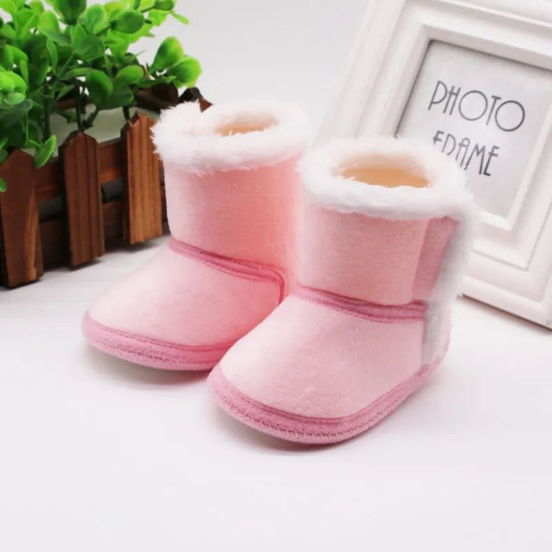 Autumn Winter Warm Newborn Boots - 1 Year Baby Girls and Boys Shoes, Toddler Soft Sole Fur Snow Boots for 0-18M ShopOnlyDeal