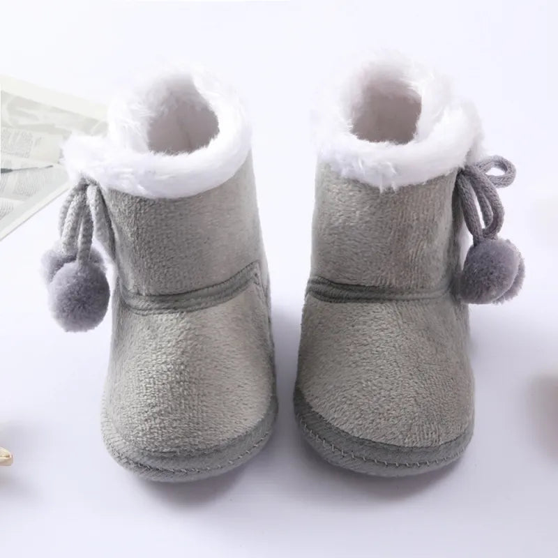 Autumn Winter Warm Newborn Boots - 1 Year Baby Girls and Boys Shoes, Toddler Soft Sole Fur Snow Boots for 0-18M ShopOnlyDeal