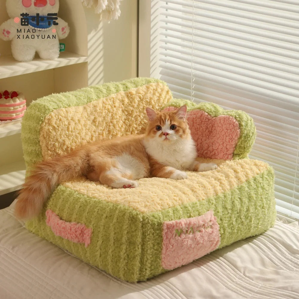 Cat Cake Sofa Nest Winter Warm Cotton Pads Thickened Deep Sleeping Bed for Small Dog Puppy Kitten Pet Supplies ShopOnlyDeal