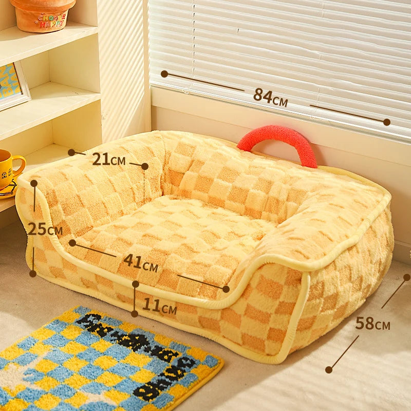 Cats Sofa Bed for Small Dogs Pets Yellow Cozy Sleeping Pad Cushions Detachable Sofa Cover Kitten Puppy Pet Accessories ShopOnlyDeal