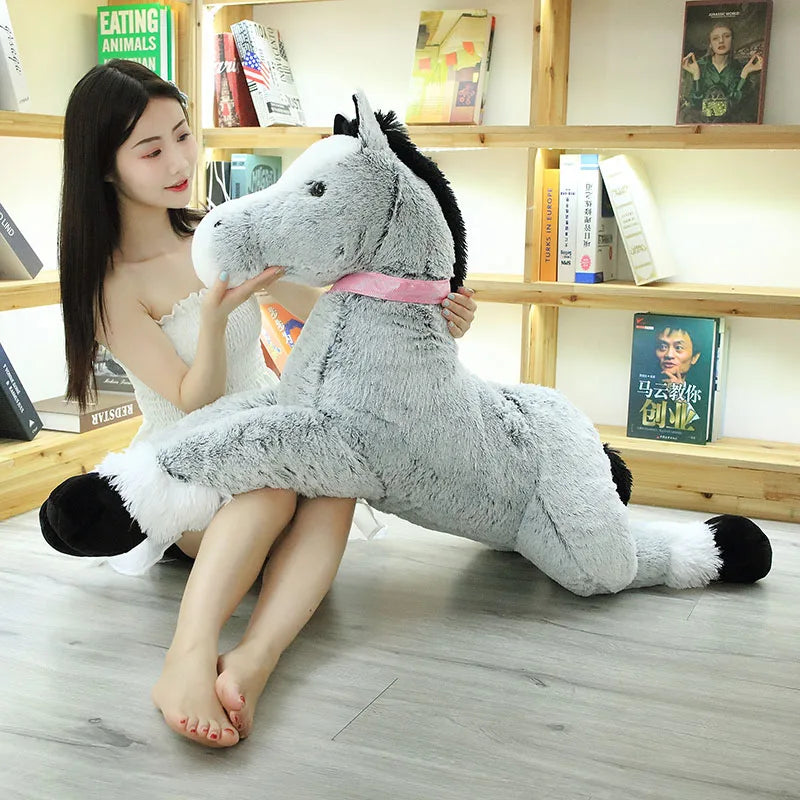 1pc 90CM Big Size Cute Lying Horse Plush Toys Stuffed Cartoon Animal Horse Children Kids Girls Shooting Props Birthday Gifts ShopOnlyDeal