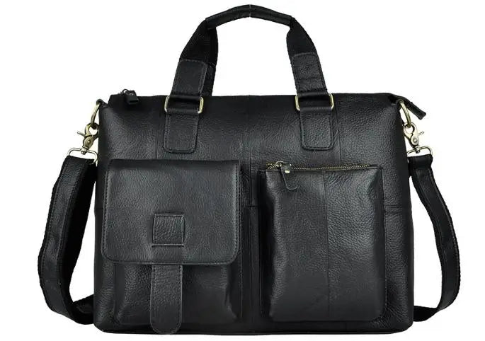 Men Genuine Leather Office Maletas Business Briefcase 15.6" Laptop Case Attache Portfolio Bag Maletin Messenger Bag B260 ShopOnlyDeal