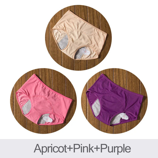 3pcs Leak Proof Menstrual Panties Physiological Pants Women Underwear Period Comfortable Waterproof  Briefs Dropshipping ShopOnlyDeal