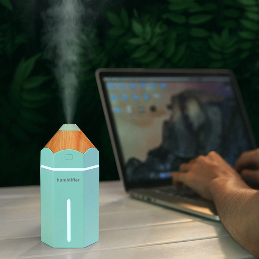 Pencil Humidifier USB Ultrasonic Aromatherapy Air Humidifier LED Light Aroma Diffuser Mist Maker Fogger Mini Car Air Purifier ShopOnlyDeal