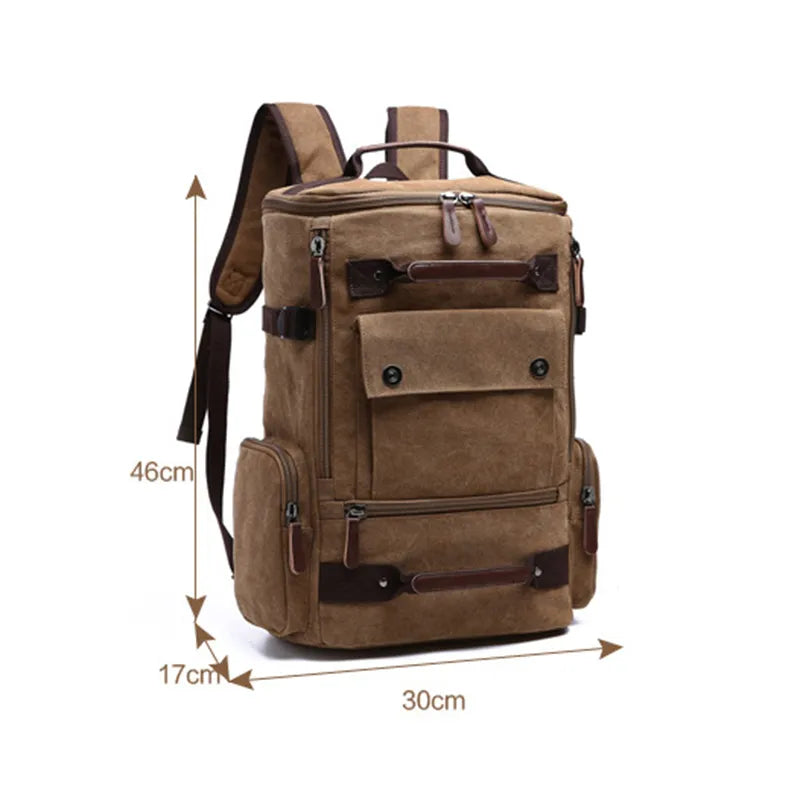 Men's Backpack Vintage Canvas Backpack School Bag Men's Travel Bags Large Capacity Backpack  Laptop Backpack Bag High Qualit ShopOnlyDeal