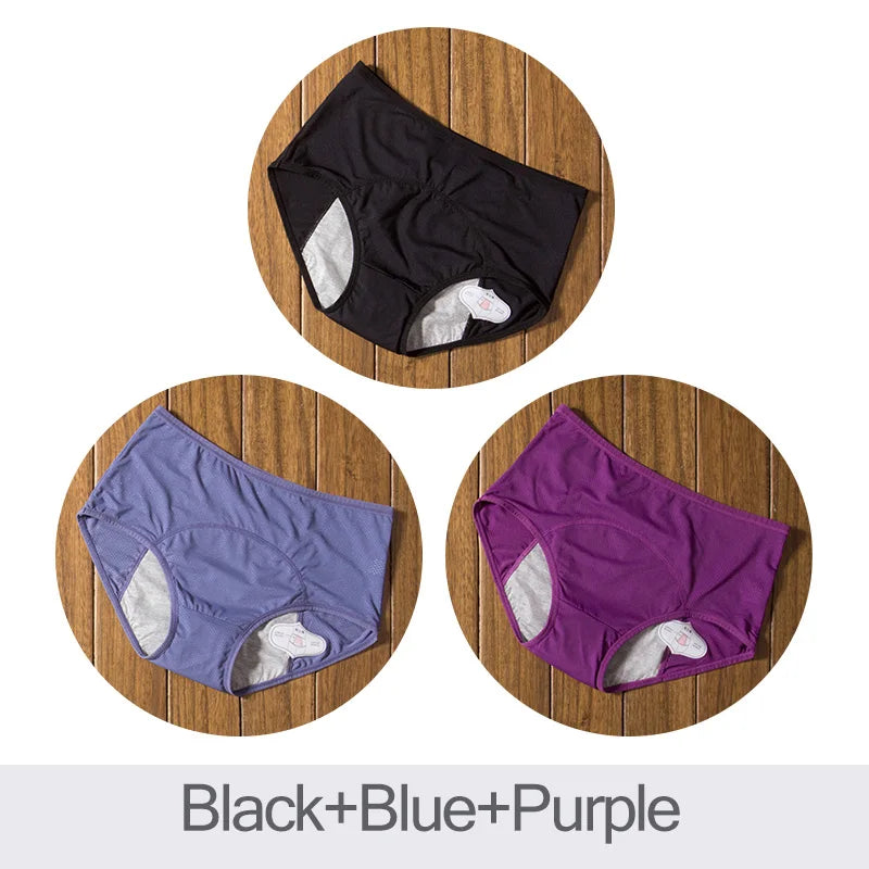 3Pcs Leak-Proof Menstrual Panties Set | Comfortable Waterproof Physiological Pants | Women's Period Underwear ShopOnlyDeal