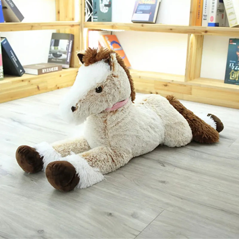 1pc 90CM Big Size Cute Lying Horse Plush Toys Stuffed Cartoon Animal Horse Children Kids Girls Shooting Props Birthday Gifts ShopOnlyDeal