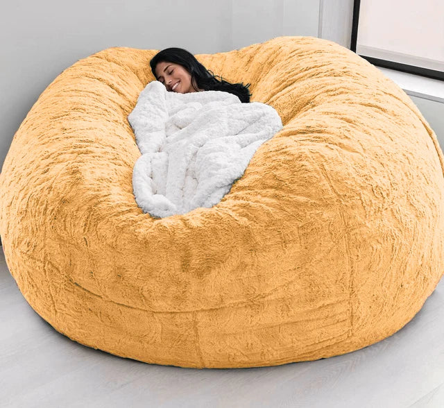 7FT 183*90cm Lazy Sofa Soft Coat Loosen Body Warm Fur Giant Removable Washable Bean Bag Bed Cover Comfortable Furniture Cover ShopOnlyDeal