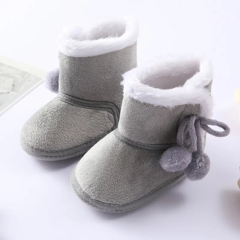 Autumn Winter Warm Newborn Boots - 1 Year Baby Girls and Boys Shoes, Toddler Soft Sole Fur Snow Boots for 0-18M ShopOnlyDeal