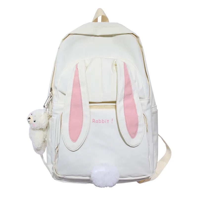 Cute Rabbit Young Girl School Backpack Female Large Capacity Kawaii Back Pack Mochila Pink Women Bagpack Nylon Cartoon Schoolbag ShopOnlyDeal