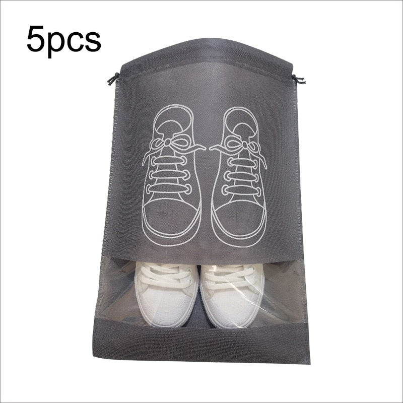 Shoes Storage Bag 5pcs Closet Organizer Non-woven Travel Portable Bag Waterproof Pocket Clothing Classified Hanging Bag ShopOnlyDeal