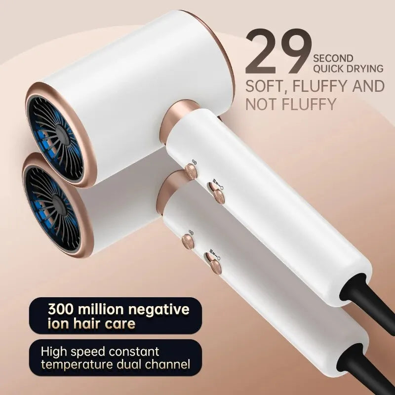 Hair Dryer, High-Speed Electric Turbine Airflow, Low Noise, Constant Temperature And Quick Drying, Suitable For Home Salons. ShopOnlyDeal