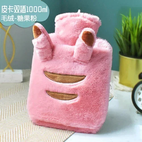 Hot Water Bag Hand-filling  Water Cute Plush Warm Water Bag Student Old-fashioned Rubber Size Flush Water Warm Hand Treasure ShopOnlyDeal