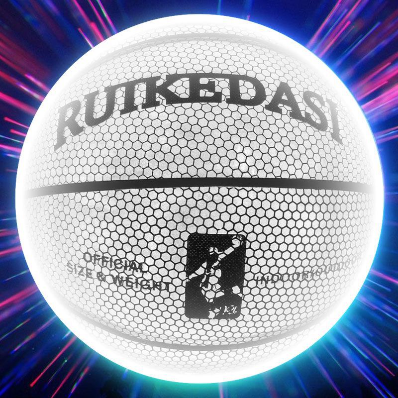 Glowing Basketball Night Light Holographic Reflective Basketball Ball Size 7 PU Bascket Woman Man Sports Luminous Indoor Outdoor Professional Training Balls ShopOnlyDeal